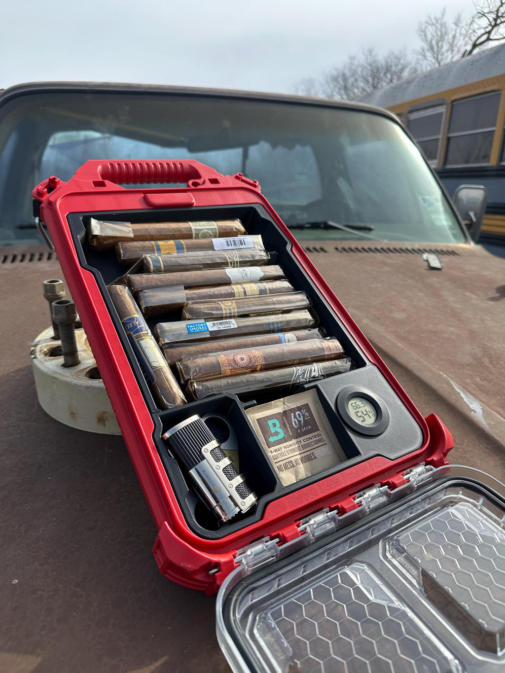 Cigar Humidor Insert With Hygrometer for Milwaukee PACKOUT Slim Case