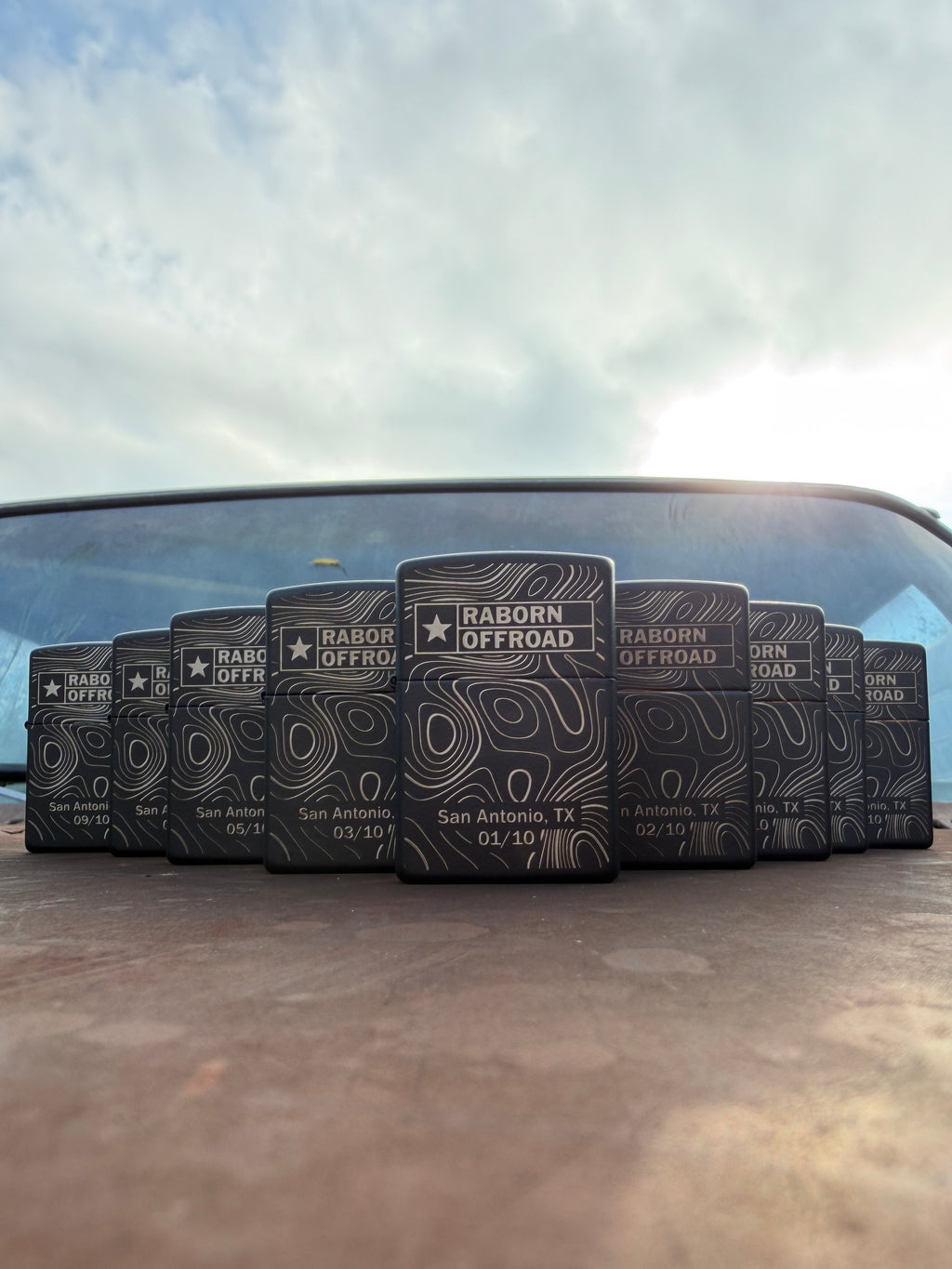 Customized Matte Black Topographic Map Zippo - Only 10 Made