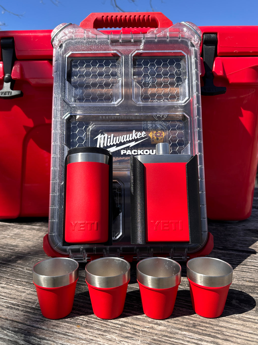 Shot Glass Mount For YETI Shot Glasses on Milwaukee PACKOUT Box 1 week lead time