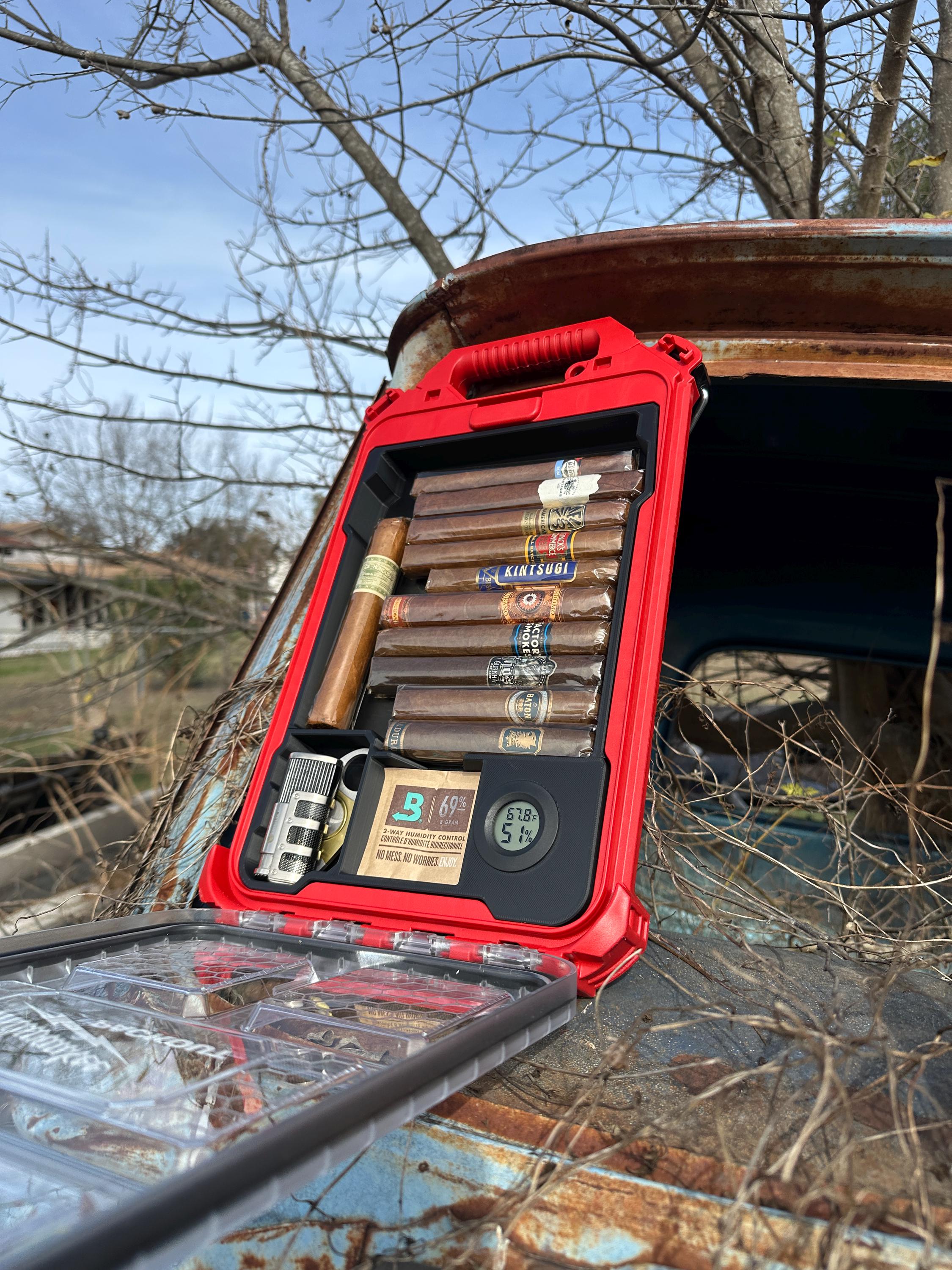 Cigar Humidor Insert With Hygrometer for Milwaukee PACKOUT Slim Case