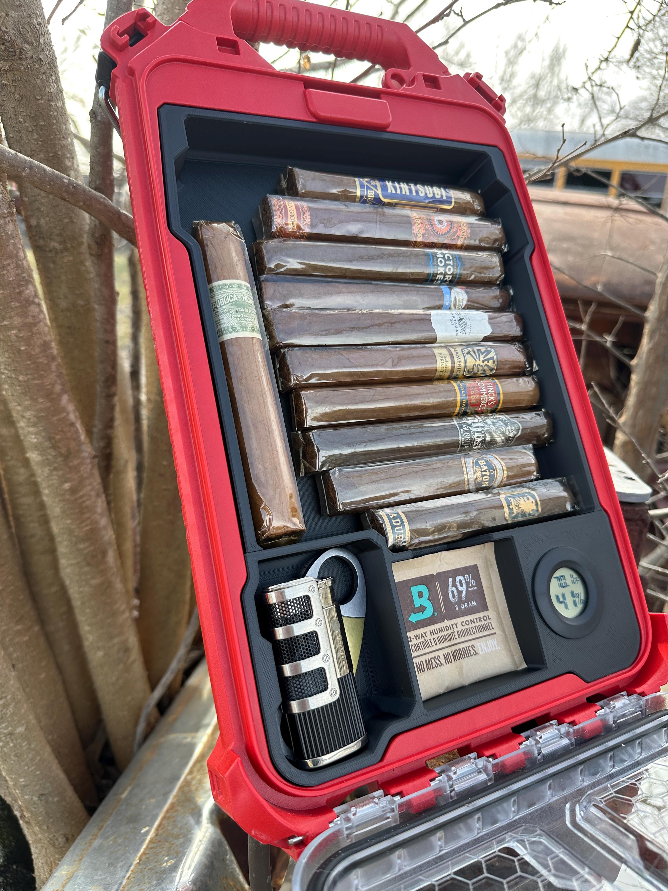 Cigar Humidor Insert With Hygrometer for Milwaukee PACKOUT Slim Case